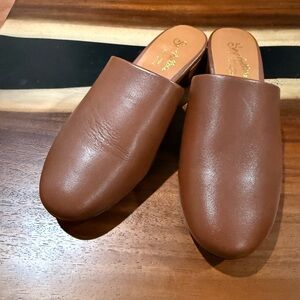 Seychelles Brown Leather Mules